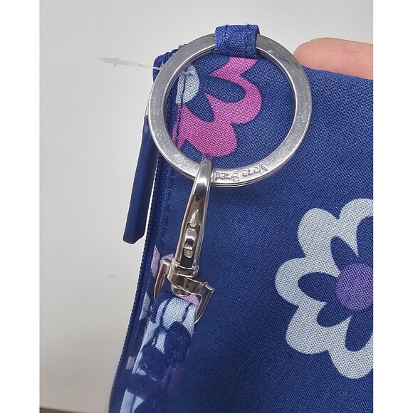 Vera Bradley Cotton Zip ID Case Wristlet Ellie Flower Keychain - Picture 6 of 8